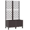 vidaXL Hageplanter med espalier og hjul Brun 80 x 40 x 146 cm PP