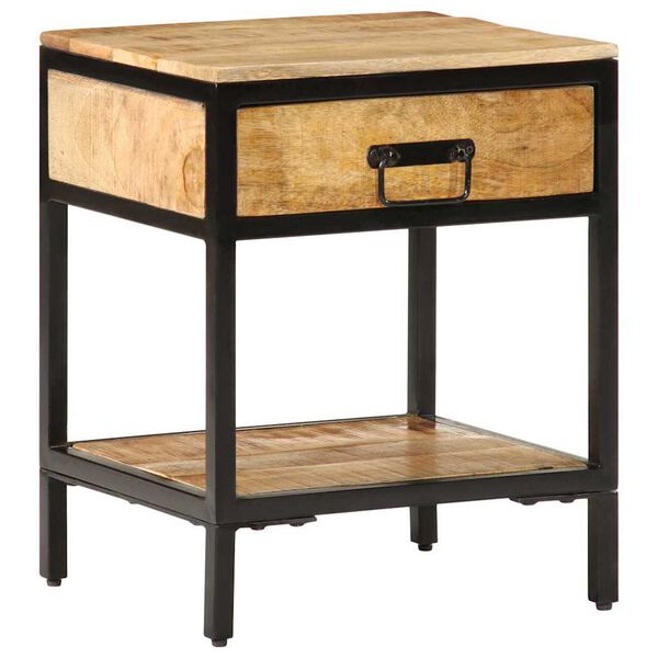 vidaXL Nattbordskap med skuff Brun 40 x 35 x 50 cm Massivt mangotre