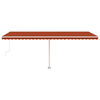vidaXL Frittst&aring;ende automatisk markise 600x350 cm oransje/brun