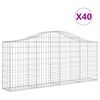 vidaXL Gabionkurver buede 40 stk 200x30x80/100 cm galvanisert jern
