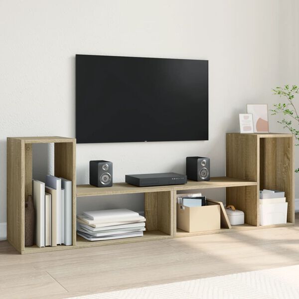 vidaXL TV-benker 2 stk sonoma eik 75x30x50 cm konstruert tre