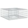 vidaXL Gabion hevet seng 100 x 100 x 40 cm Galvanisert St&aring;l s&oslash;lv