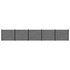 vidaXL Gjerdeplate 5 pcs WPC og Aluminium Gr&aring;