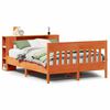 vidaXL Seng med bokhylle uten madrass voksbrun 150x200 cm heltre furu