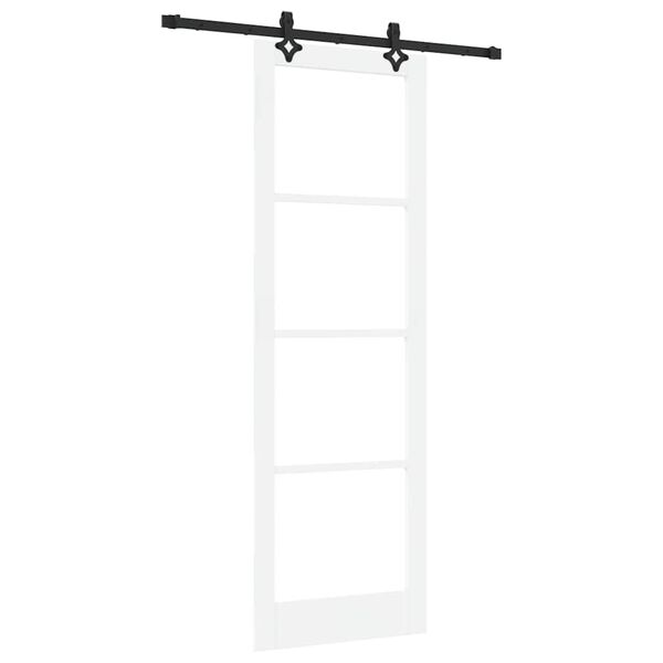 vidaXL Skyved&oslash;r Hvit 78 x 232 cm Massivt furutre og glass