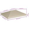 vidaXL Toppduk til paviljong 310 g/m² 4x3 m beige