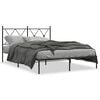 vidaXL Sengeramme i metall med hodegavl svart 135x190 cm
