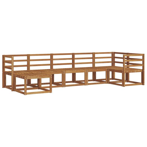 vidaXL Utend&oslash;rs sofa-sett 7 pcs Naturlig Solid akasietre