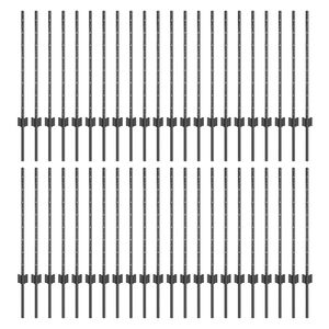 vidaXL Gjerdep&aring;le 44 pcs Gr&aring; 120 cm St&aring;l