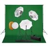 vidaXL Fotostudiosett med lamper, paraplyer, bakgrunn og reflektor