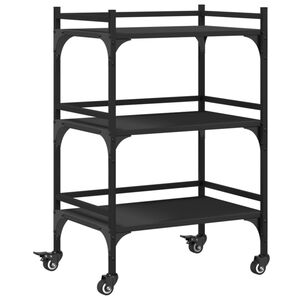 vidaXL Kj&oslash;kkentralle svart 50x35x75,5 cm konstruert tre