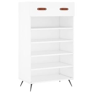 vidaXL Skohylle hvit 60x35x105 cm konstruert tre