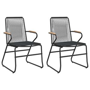 vidaXL Hagestoler 2 stk svart 58x59x85,5 cm PVC rotting