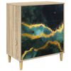 vidaXL Kommode WIJHE Teal marmorprint 66 x 36,5 x 75 cm Konstruert tre