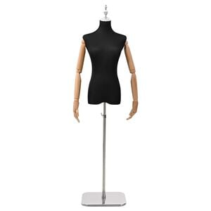 vidaXL Justerbar mannequin 165-213 cm med base Hunn PP Svart