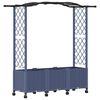vidaXL Hevet Bed med Trellis og Tak Gr&aring; 164 x 40 x 144 cm PP