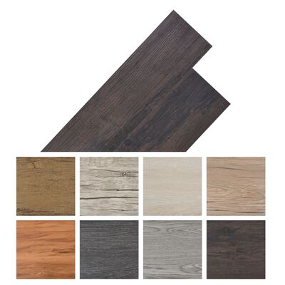 vidaXL Selvklebende gulvplanker PVC 5,02 m² 2 mm mørkebrun