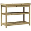 vidaXL Pottebord med hyller 108x45x86,5 cm heltre furu