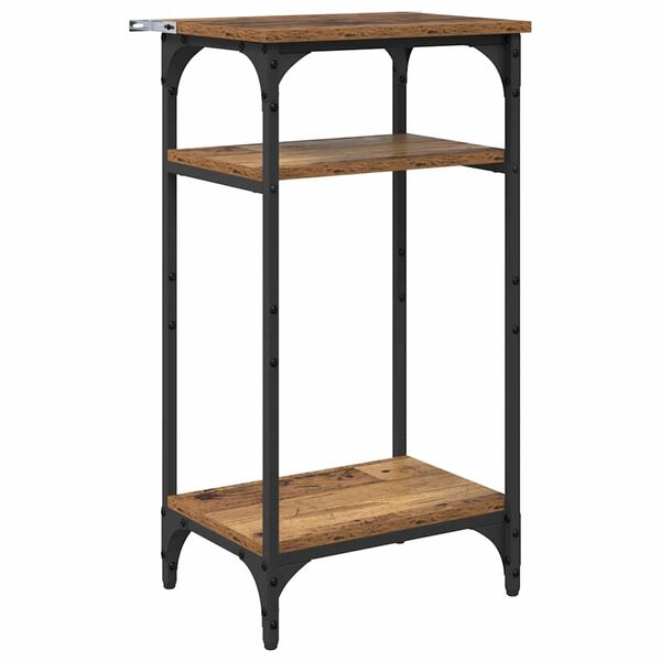 vidaXL Sidetabell med hylle Gamle tre 40 x 30 x 75 cm Konstruert tre