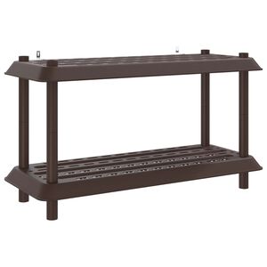 vidaXL Hyllesystem 2 niv&aring;er 100 x 40 x 55,5 cm PP Brun