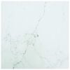 vidaXL Bordplate hvit 40x40 cm 6 mm herdet glass med marmor design