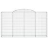 vidaXL Gabionkurver buede 5 stk 300x50x160/180 cm galvanisert jern