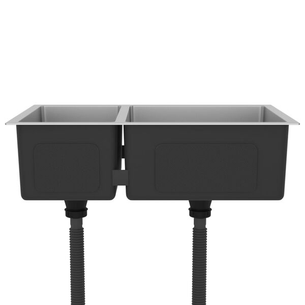 vidaXL Kjøkkenvask rustfritt stål