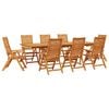 vidaXL Hage Spisegruppe 9 pcs Brun Solid akasietre