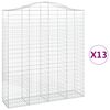 vidaXL Gabionkurver buede 13 stk 200x50x220/240 cm galvanisert jern