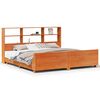 vidaXL Sengeramme uten madrass voksbrun 200x200 cm heltre furu