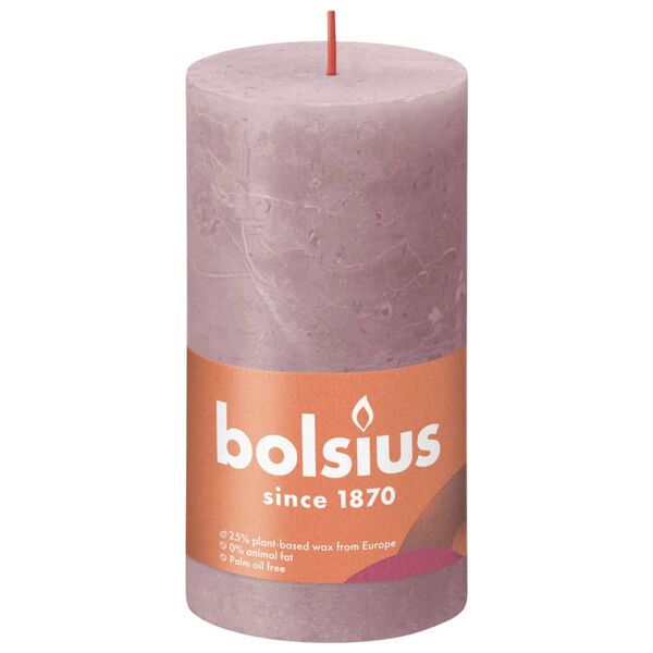 Bolsius Rustikke s&oslash;ylelys Shine 4 stk 130x68 mm askerose