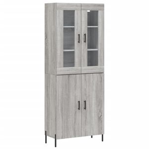 vidaXL Highboard gr&aring; sonoma 69,5x34x180 cm konstruert tre