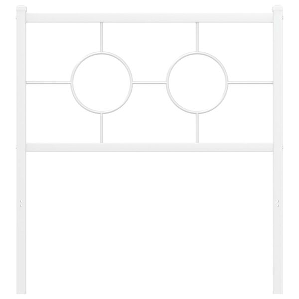 vidaXL Utskiftbar sengegavl i metall hvit 80 cm