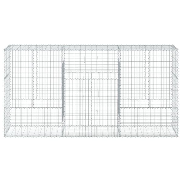 vidaXL Gabionkurv med deksel 300x50x150 cm galvanisert jern