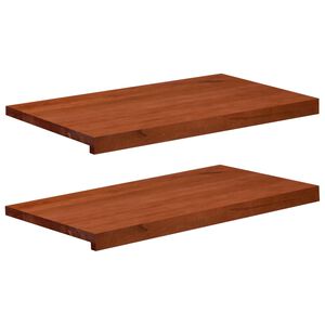vidaXL Vinduplanker 2 stk. Brun 80x 40 x 2 cm Massiv b&oslash;ketre