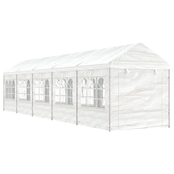 vidaXL Paviljong med tak hvit 11,15x2,28x2,69 m polyetylen
