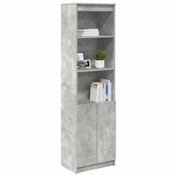 vidaXL Highboard betonggr&aring; 50x35x180 cm konstruert tre