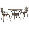 vidaXL Hagebordsett 3 pcs Bronse St&oslash;pt aluminium