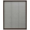 vidaXL Plissert insektskjerm for vindu aluminium brun 80x100 cm