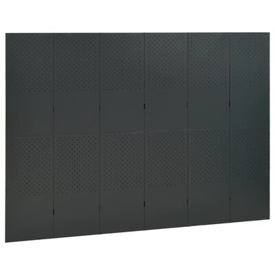 vidaXL Romdeler med 6 paneler antrasitt 240x180 cm stål