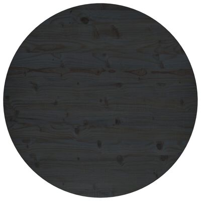 vidaXL Bordplate svart Ø90x2,5 cm heltre furu