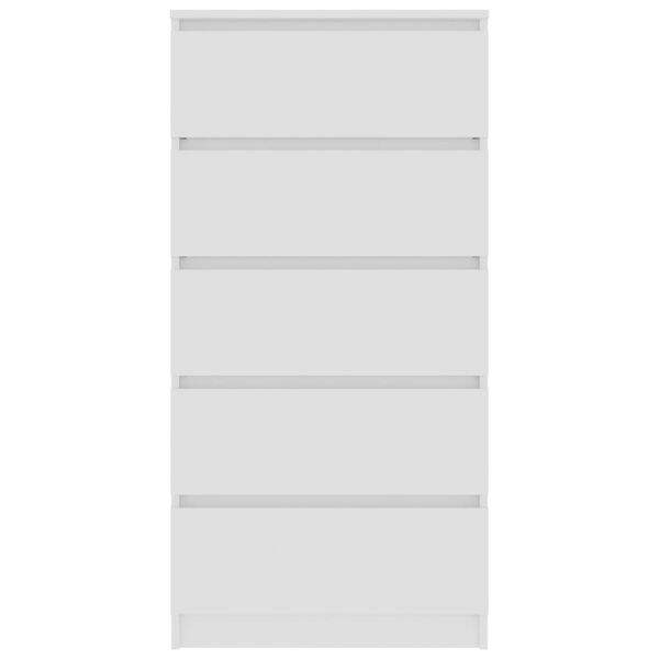 vidaXL Skjenk med skuffer hvit 60x35x121 cm konstruert tre