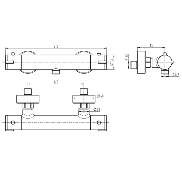 SCH&Uuml;TTE Termostatisk dusjkran LONDON svart