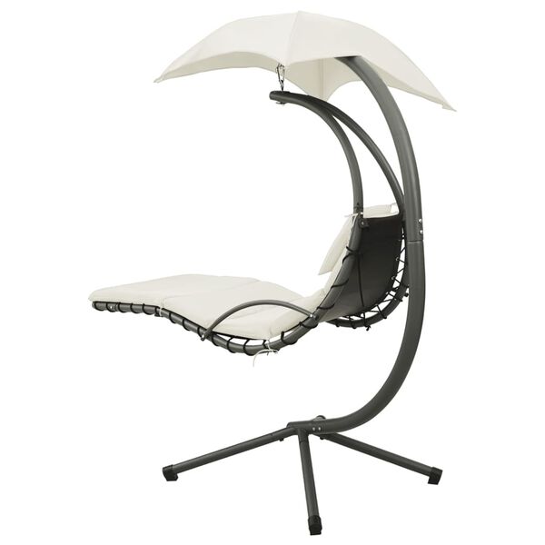 vidaXL Utend&oslash;rs hengestol kremhvit og gr&aring; 190x90x200 cm stoff