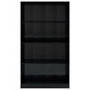 vidaXL Bokhylle 4 niv&aring;er h&oslash;yglans svart 80x24x142 cm konstruert tre