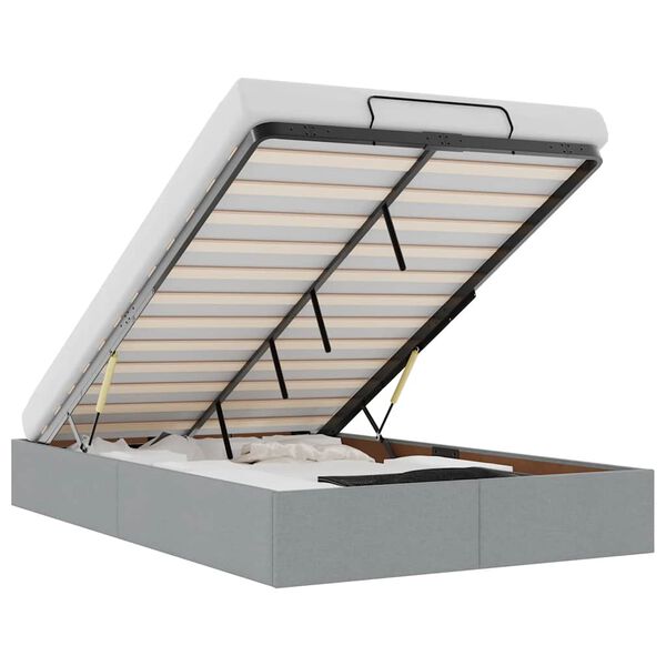 vidaXL Ottoman sengeramme uten madrass lysegr&aring; Double stoff