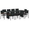 vidaXL Hage Spisegruppe 11 stk. Svart polyrotting