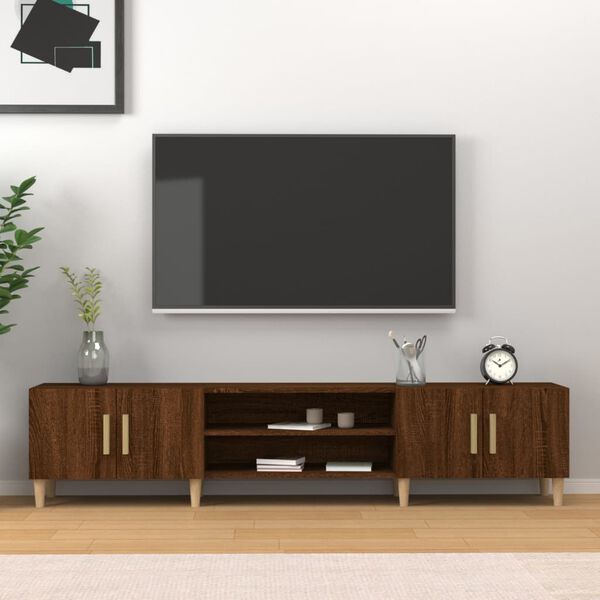 vidaXL TV-benk brun eik 180x31,5x40 cm konstruert tre