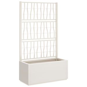 vidaXL Plantekasse med espalier hvit 80x36x140 cm PP