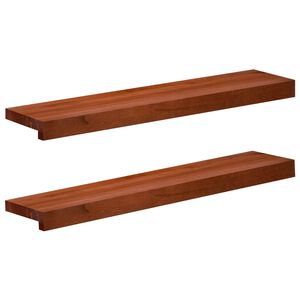vidaXL Vinduplanker 2 stk. Brun 80x 15 x 2 cm Massiv b&oslash;ketre